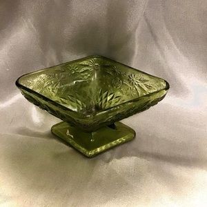 Antique green candy dish